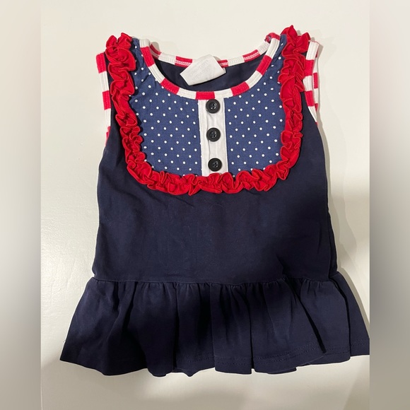 🇺🇸Fourth of July 🇺🇸Adorable Essentials Patriotic top. Girls size 2. VGUC - Picture 1 of 3